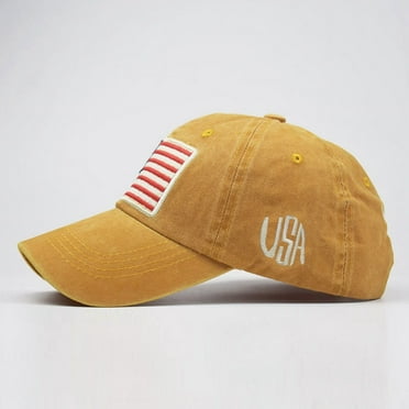 Adult Classic American Flag Washed Old Letter American Sunshade Baseball Cap
