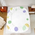 thumbnail image 5 of Manfei Cartoon Circular Queen Sheet Sets,Multicolor Polka Dots Flat Sheet,Yellow Green White Queen Fitted Sheet For Children,Breathable Home Decor,4pcs, 5 of 7