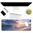 thumbnail image 3 of Thin Extended Gaming Mouse Pad with Stitched Edges Large Mousepad Long XXL Keyboard and Mouse pad Desk Mat for Gaming Office & Home - Galaxy Space (Beach), 3 of 5
