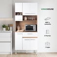 thumbnail image 2 of Alacena Rack de Cocina con 6 Puertas y 1 Cajón Color Blanco Estantes para Microondas, Café y Trastes blanco, 2 of 8