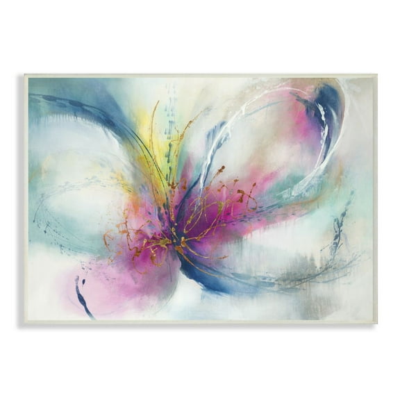 Stupell Industries Organic Butterfly Shape Pink Blue Nature Painting Unframed Art Print Wall Art, 13x19, by K. Nari