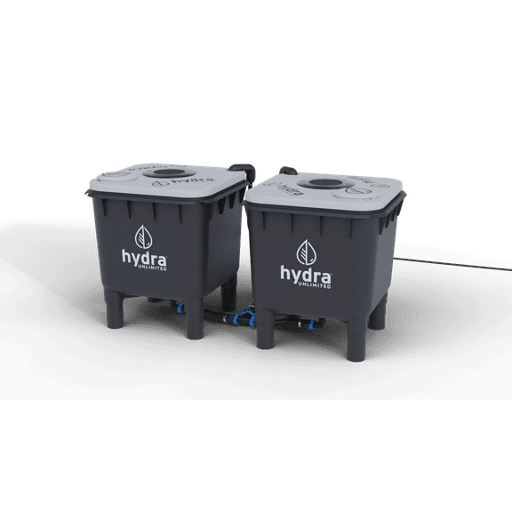 Hydramax 2-Bucket DWC Hydroponic System with Pump & Air Circulators for Indoor Vegetable, Fruit & Herb Growing