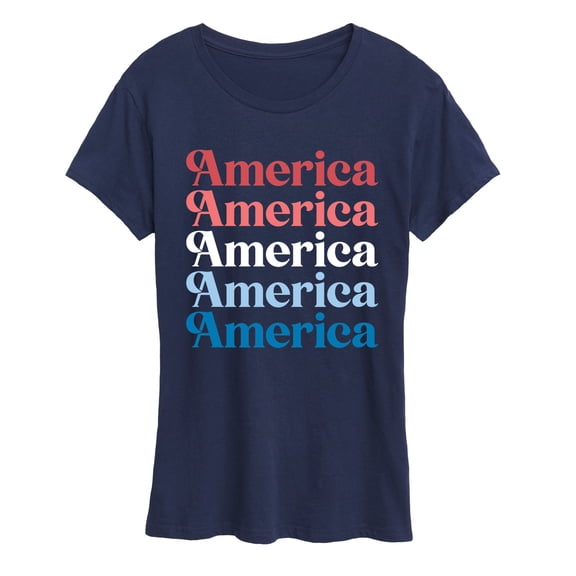 Instant Message - America Repeated Short Sleeve Graphic T-Shirt