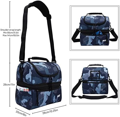 Adult Lunch Box Insulated Lunch Bag Large Cooler Tote Bag for Women, Double Deck Cooler, Camouflage (Large)