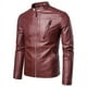 thumbnail image 5 of Chaqueta casual de cuero para hombre, moderna, ajustada, elegante, para jóvenes, chaqueta de motociclista para primavera y otoño, 5 of 5