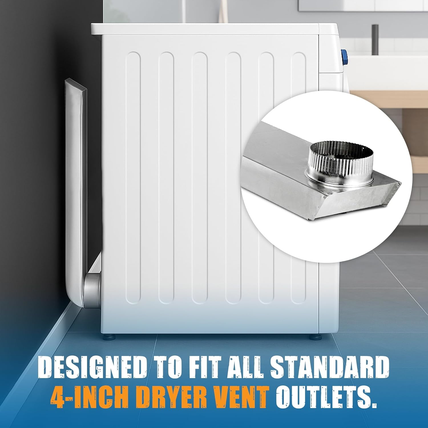 Woodeze - Close Clearance Dryer Vent Periscope Pipe 29"-50" | Periscope Dryer Vent | Fits 4" Dryer Vents | Flat Dryer Vent Duct | Flexible Outlet Installation for Better Dryer Positioning Near Wall