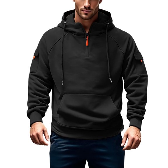 Men's Hoodie With Zipper Fashionable Long Sleeve Hooded Sweatshirts Top Casual Sports Pullover Pocket Top Men's Hoodie