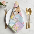 thumbnail image 2 of Easter Cloth Napkins, Spring Rabbit Eggs Floral Colorful Wooden Grain Washable and Reusable Dinner Napkins Set of 2, Table Napkin for Kitchen Party Birthday Wedding Hotel Housewarming 20"x20", 2 of 9