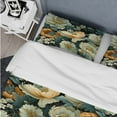 thumbnail image 4 of DESIGN ART Designart "Botanical Green Damask Harmony I" Damask bed cover set with 2 shams King, 4 of 5