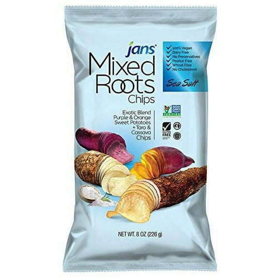 Mixed Roots Chips - All Natural Vegetable Chips (Sea Salt 8 oz, Pack of 1)