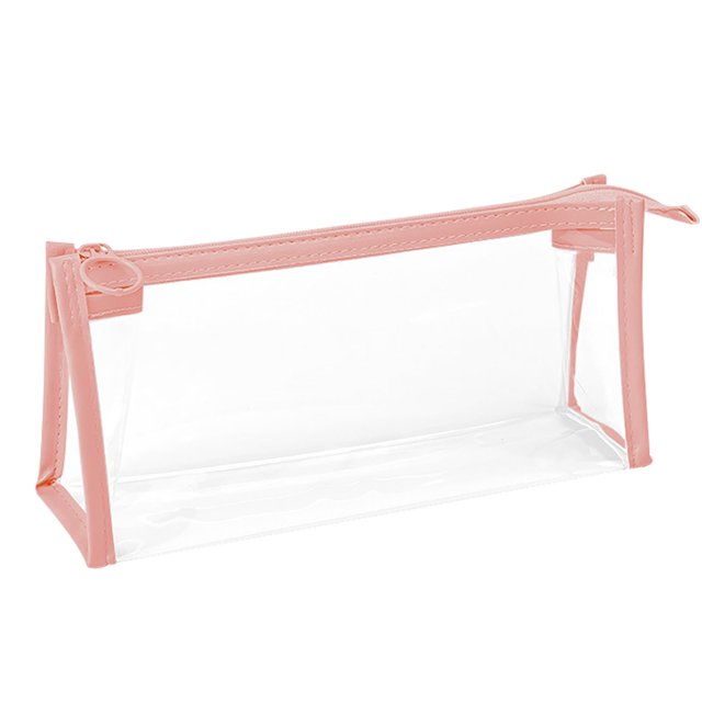 Lksixu Pencil Case Durable Pencil Pouch Transparent Triangular Pencil Case Stationery Storage Bag Student Large Capacity Zipper Storage Bag Stationery Organizer Travel Cosmetic Storage Bag