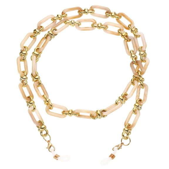 Uxcell Acrylic Glasses Chain, Eyeglass Chain Eyewear Retainer Around Neck Sunglasses Lanyard Eye Glasses Holder Strap Chains for Women Girls, Beige