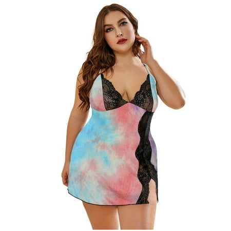 

Hesxuno Lingerie for Women Set Women Lace Lingerie Deep V-Neck Sleepwear Underwear Dress G-String Nightdress