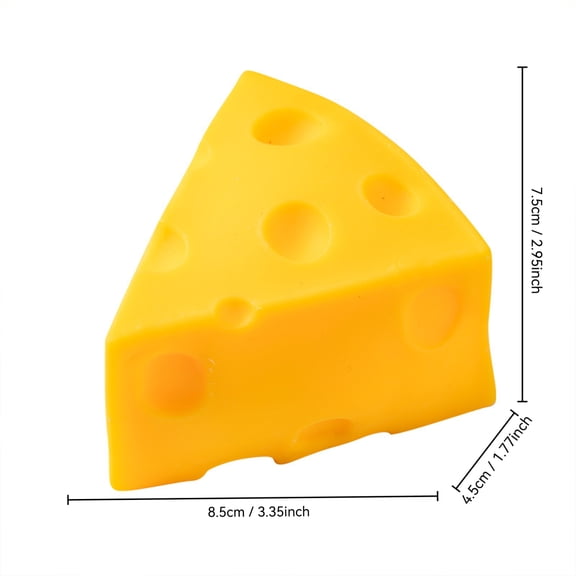 2026 New Yellow Big Cheese Squishy, Soft Jumbo Squeeze Toy, Stress Relief & Cute Party Favors for Adults, 2.9 Inch 1Pcs Triangle Cheese