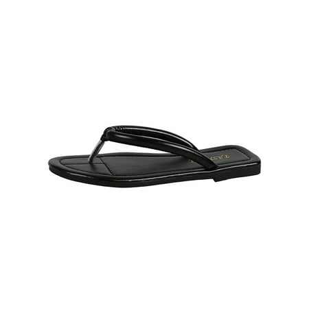 

Lumento Womens Flat Sandals Summer Flip Flops Backless Thong Sandal Anti Skid Slides Indoor/Outdoor Slip On Beach Shoes Black 5.5