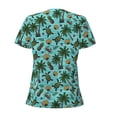 thumbnail image 5 of Wukai Pineapple Sea Turtle Casual V-Neck Graphic Tees for Women: Lightweight and Breathable Summer Tops with Stylish Design-Medium, 5 of 8