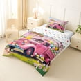 thumbnail image 2 of Erosebridal Happy Easter Eggs Twin Comforter Sets,Pink Cherry Blossom Cute Flowers Bedding Set For Girls Kids Reversible 2-Piece, 2 of 7