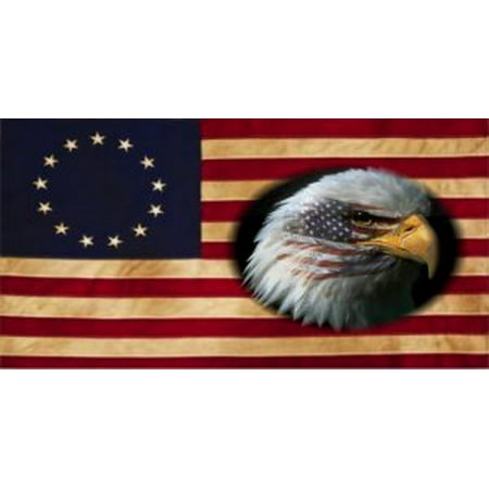 - Betsy Ross 13 Colonies Flag With Eagle Photo License Plate