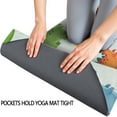 thumbnail image 3 of LightGreen Cartoon Dinosaurs Leaves Pattern Hot Yoga Mat Towel Non Slip for Hot Yoga - Quick-Drying Yoga Mat Cover with 4 Corner Pockets with Travel Bag - Hot Yoga Towel Non Slip 70"x26", 3 of 6