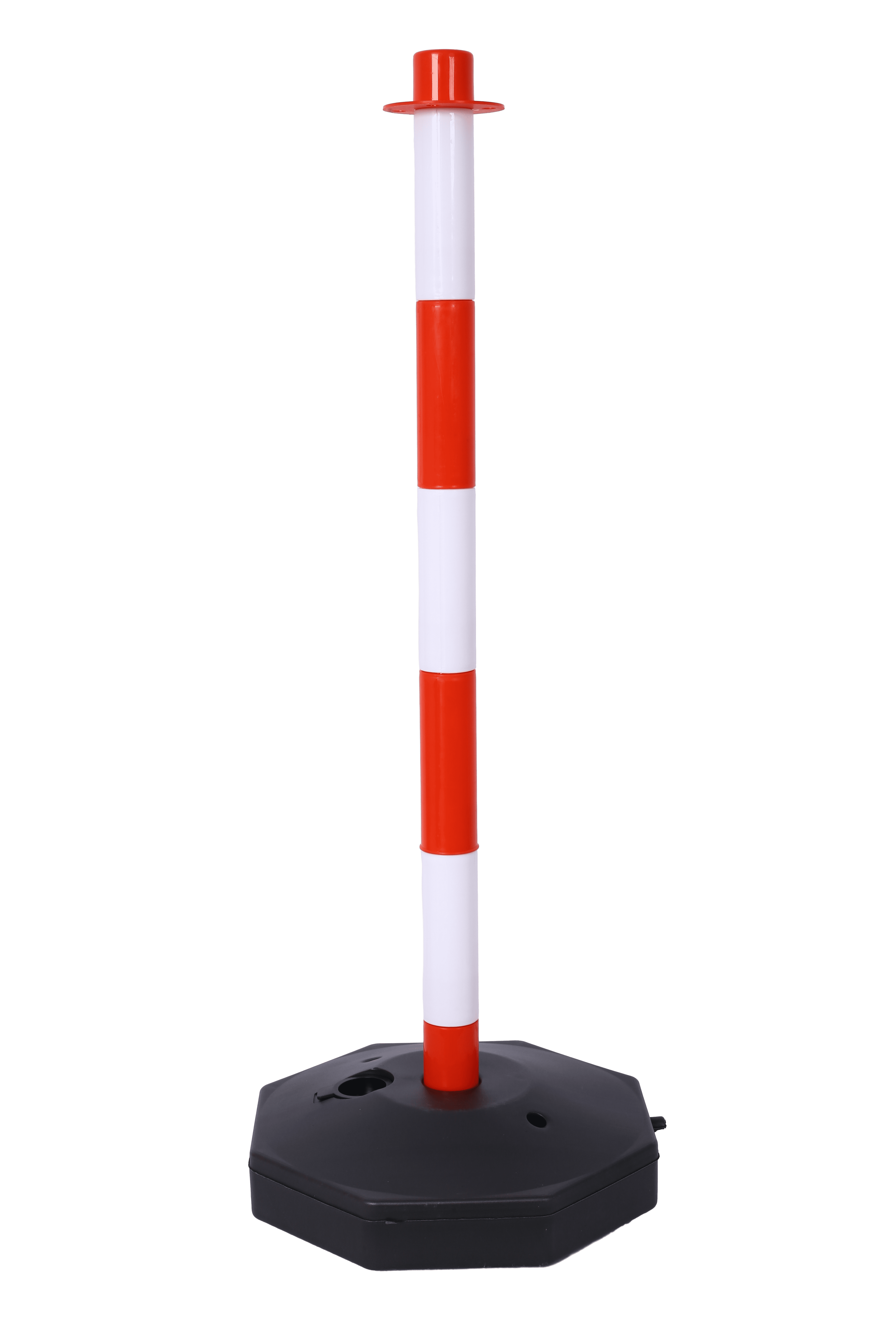 4-Pack Traffic Delineator Posts with Fillable Base & 5ft Chain, Adjustable Safety Barriers for Crowd Control, 32.6" High Visibility Cones
