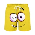 thumbnail image 4 of ibiyuan Mens Beach Shorts Funny Expression Graphic Stretch Summer Beach Cruise Board Shorts Drawstring Waist Bathing Suit Novelty Beachwear, 4 of 4