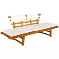 thumbnail image 1 of Charmma Patio Bench with Cushions 2-in-1 74.8” Solid Acacia Wood, 1 of 9