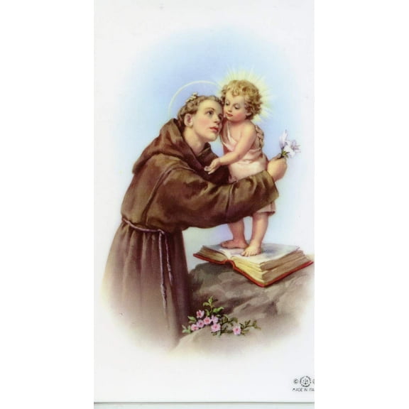 St. Anthony Lost Articles - Prayer - Relic Laminated holy card - Blessed by Pope Francis