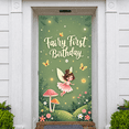 thumbnail image 4 of Pastel Pink Fairy First Birthday Banner Green Woodland Background Mushroom Butterfly Design Birthday Display for Baby Girl First Birthday Party Indoor Outdoor Photo Shoot, 4 of 8