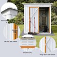 thumbnail image 2 of Holaki 5' x 4' FT Outdoor Storage Shed, Metal Garden Tool Shed with Lockable Door, Outside Sheds & Storage Galvanized Steel, White, 2 of 10