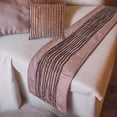 thumbnail image 6 of The HomeCentric King / Queen / Twin Mauve Decorative Bed Runner Queen 74"x18" Bed Runner WITH One Pillow Cover, Pintucks, Textured, Satin, Patchwork Bed Scarf on Velvet fabric - Mystic Mauve, 6 of 8