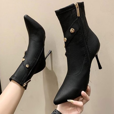 

Tdoqot 2022 Boots for Women- Mid-Heel Christmas Gifts Chunky Heel Casual Women s Ankle Boots Black 36