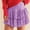 Purple, variant on Womens Sequins High Waisted Smocked Ruffle Mini Skirt Cute Tiered Skater Short Skirts Party Club Dress