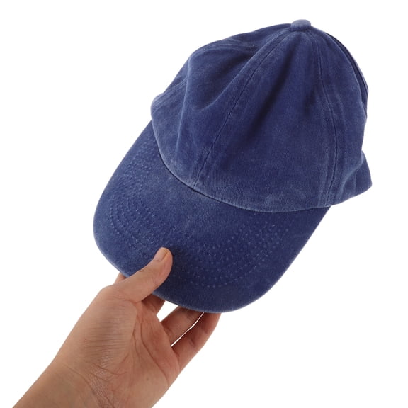 HONMEET Unisex Vintage Washed Denim Baseball Cap Adjustable Casual Outdoor Hat with Half Design