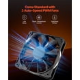 thumbnail image 4 of VEVOR Caja de PC para juegos de torre completa con 3 ventiladores PWM para placa base E-ATX, 4 of 9