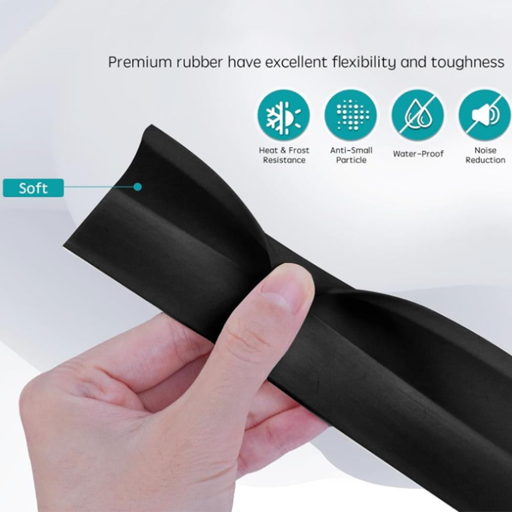 300Cm Garage Door Weather Multipurpose Home Edge Replacement Full Wrap Dustproof Portable Adhesive Seal Strip Bottom Rubber Tr Black