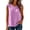 Light Purple, variant on XFeng Women Round Neck Button Front Sleeveless Blouse, Ruffle Hem Loose Casual Tank Top