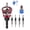 Red, variant on Two-Flute Counterbore with Depth Stop, Adjustable Tapered Wood Drill Bit with No-Mar Rubber Stop for Precise Countersinking, 1/4-Inch Hex Shank for Woodworking, Cabinetry & DIY (Red)