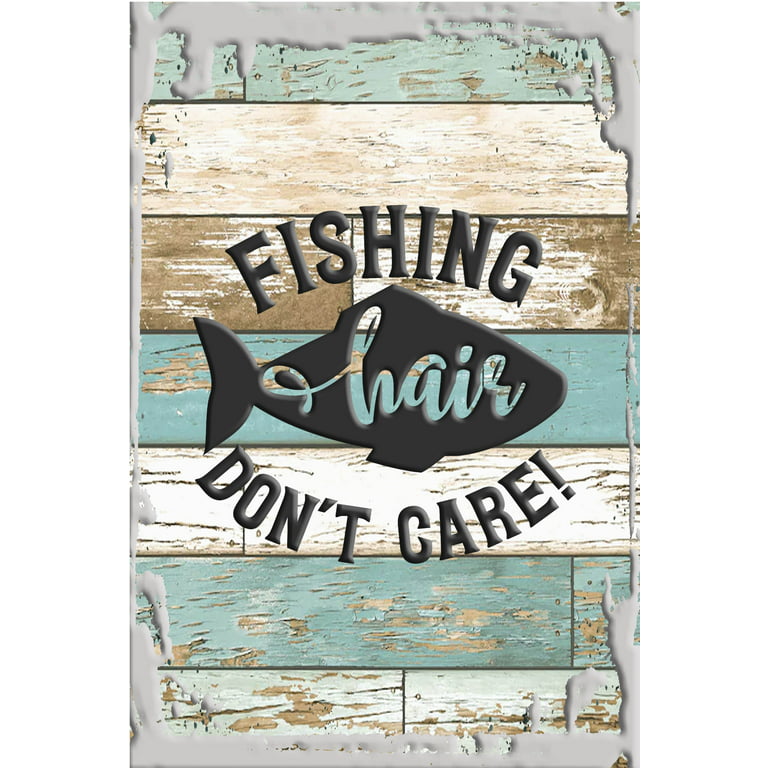 Fishing hair don't care! Caps cursive fish female fisherman river