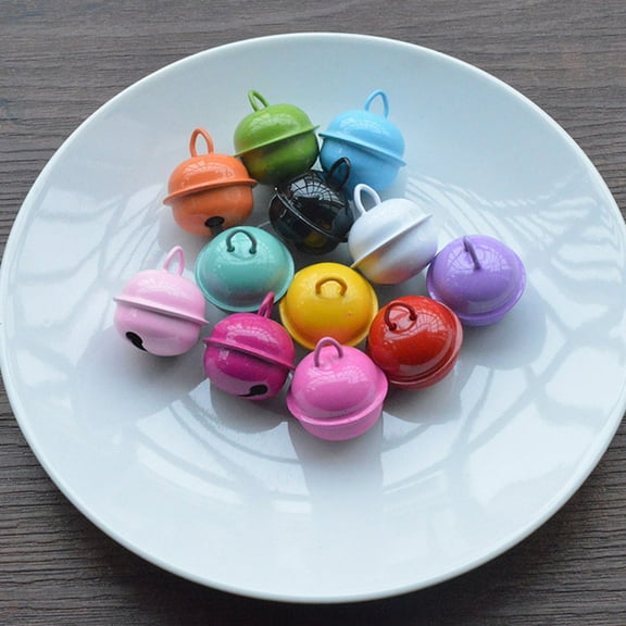 WEUVEB Metal Jingle Bells for Holiday Decor, Loud Sound, Assorted Colors 30Pcs