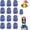 Blue Silver, variant on 12 Pcs Cheerleading poms,pom poms Cheerleading with Finger for Rooters Cheering Squad Team Spirit Sports (Blue Gold)
