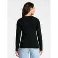 thumbnail image 4 of Time and Tru Women's Slim V-Neck Tee with Long Sleeves, Sizes XS-XXXL, 4 of 6