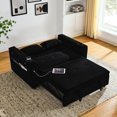 thumbnail image 4 of 54" Pull-Out Sleeper Sofa Bed Double Seat Recliner Sofa Bed w/Armrests w/Storage and Side Pockets, Adjustable Backrest and Lumbar Pillow for Apartments, Living Rooms, etc. w/USB Power Outlet 00588, 4 of 15