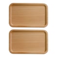 thumbnail image 1 of Bandeja de madera maciza para servir, bandeja de baño rectangular pequeña, bandeja de té, mesa de centro, 2 uds., 1 of 5