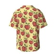 thumbnail image 2 of KLL Apple Print Men's Shirt Short Sleeve Button Down Summer Cuba Beach Shirts- Large, 2 of 7