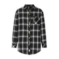 thumbnail image 3 of Patlollav Womens Spring Autumn Lapel Tops Long Sleeve Plaid Shirt Jacket, 3 of 6