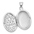 thumbnail image 4 of Sterling Silver Rhodium-Plated Filigree Oval Locket with Diamond Accent, 29mm, 4 of 6