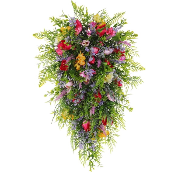 Spring Wreath Colorful Spring and Summer Wreath Home Decoration