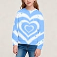 thumbnail image 4 of LOINRODI Girls Graphic Pullover Sweatshirt, Relaxed Fit Crewneck Stretchy Long Sleeve Cute Printed Fall Transition Outfits Blue Size 7-8, 4 of 7