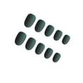 thumbnail image 1 of Uñas postizas de ataúd esmerilado Seitruly 24 piezas cabeza redonda pequeña acrílicas 3aguacate negro verde, 1 of 4