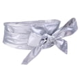 thumbnail image 1 of Cinturón de cintura ancha Zulema Obi de piel sintética para mujer Plata, 1 of 8